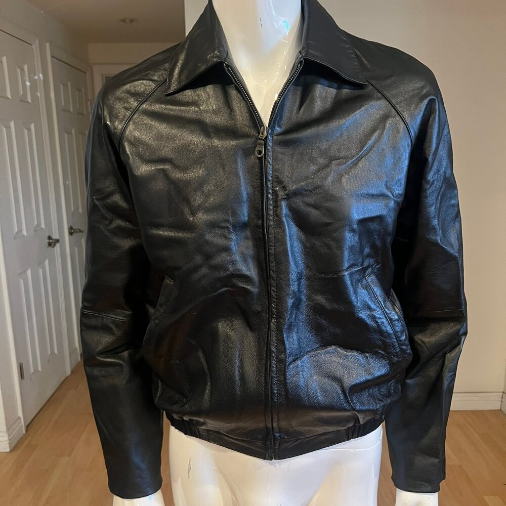 90'S VINTAGE MENS COVINGTON BOMBER LEATHER JACKET SZ S SMALL